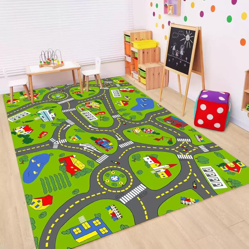 Kids Education Room - Kids Road Traffic Carpet Cartoon Car