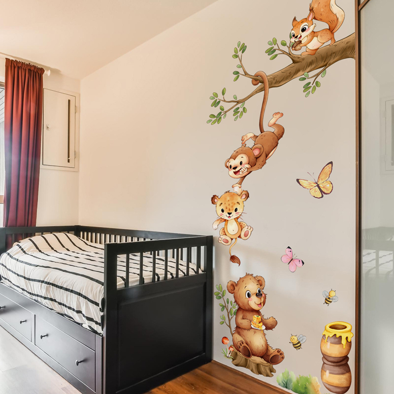 Animal Branches Cute Monkey Bu - Kids Education Room 评论和价格