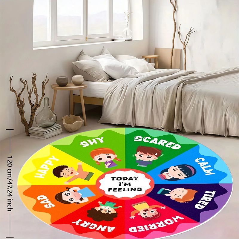 Emotion Wheel Kids Round Rug F - Kids Education Room 评论和价格
