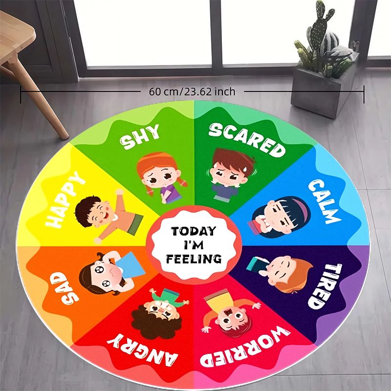 Emotion Wheel Kids Round Rug F - Kids Education Room 评论和价格