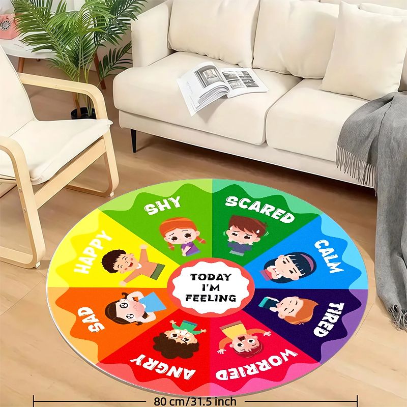 Emotion Wheel Kids Round Rug F - Kids Education Room 评论和价格
