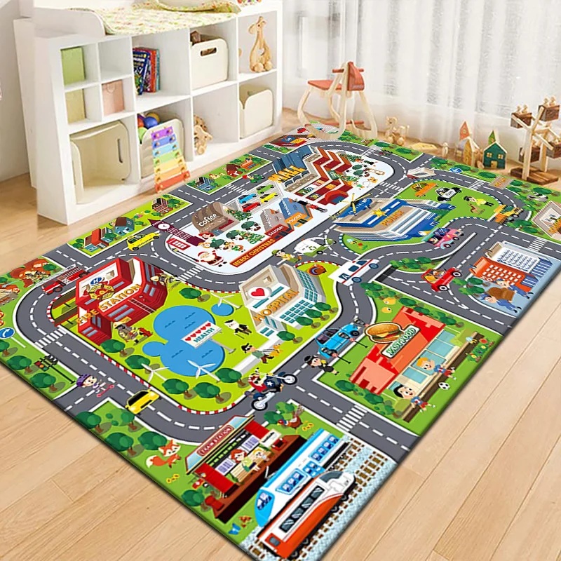 Colorful Kids City Map Play Ma - Kids Education Room 评论和价格