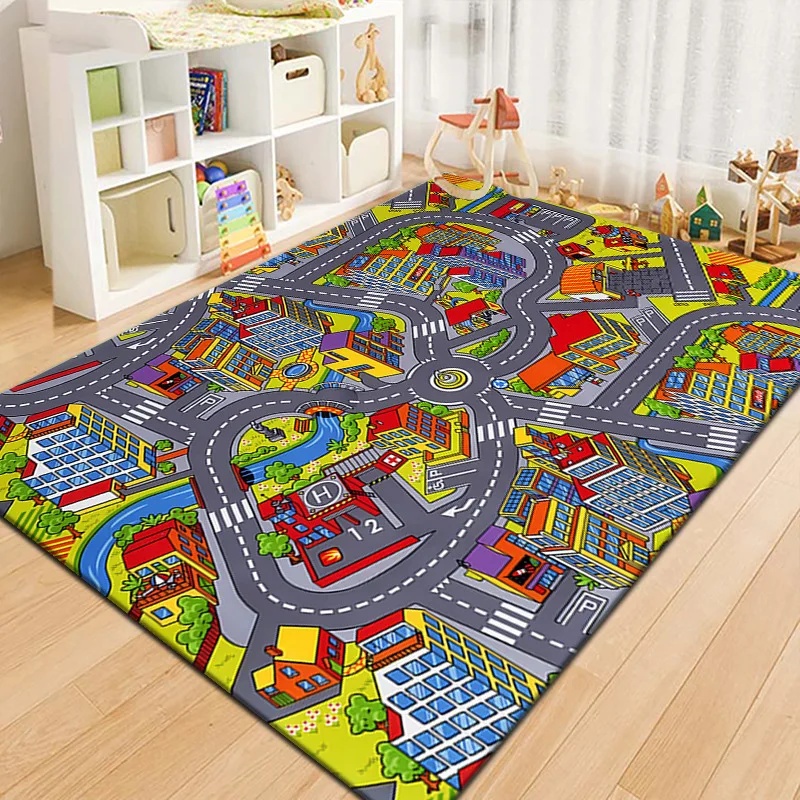 Colorful Kids City Map Play Ma - Kids Education Room 评论和价格