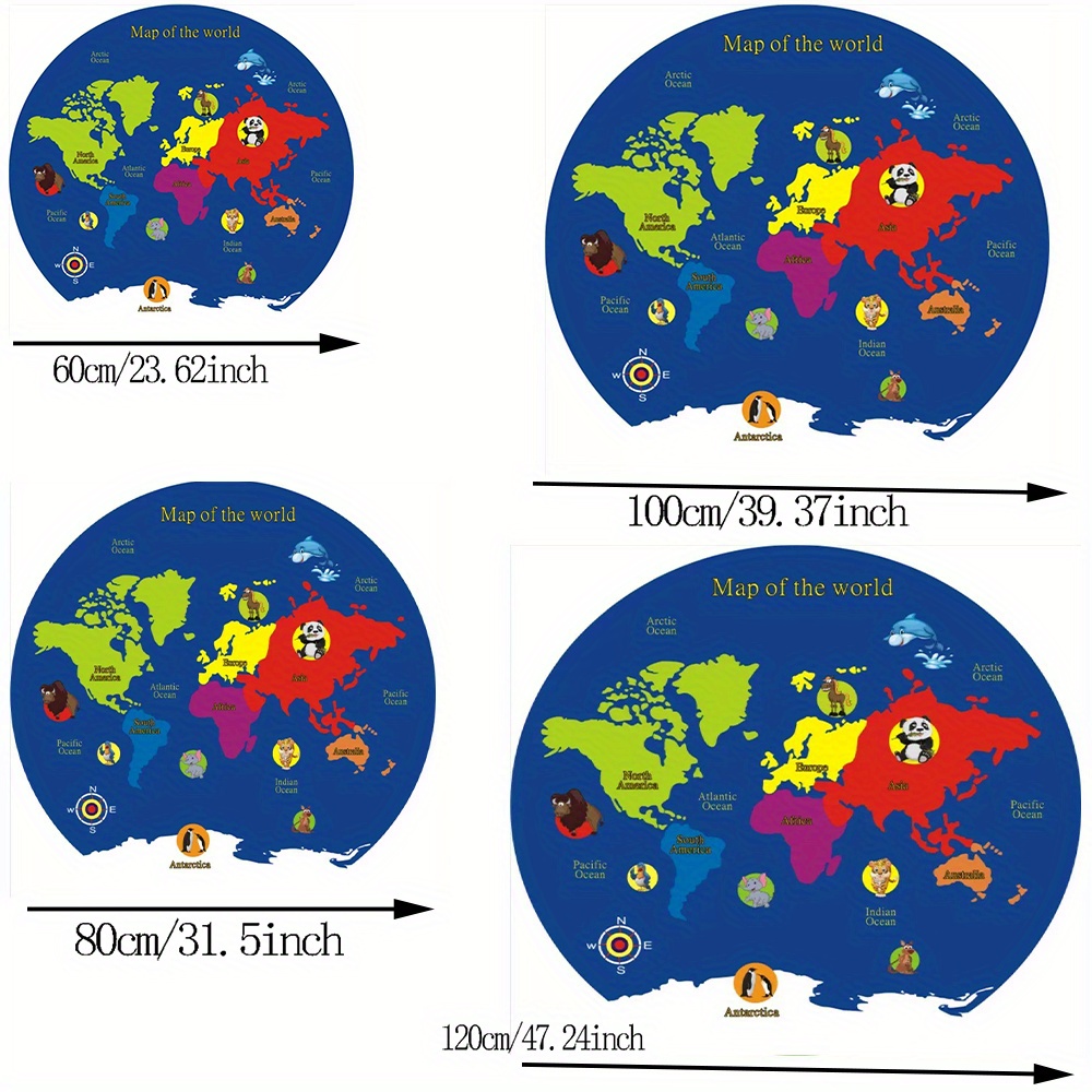 World Map Round Rug Flannel Ed - Kids Education Room 评论和价格